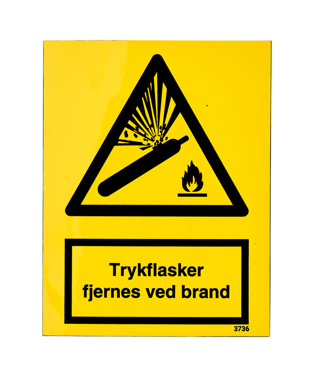 Folie - Trykflasker fjernes ved brand 110 mm x 85 mm