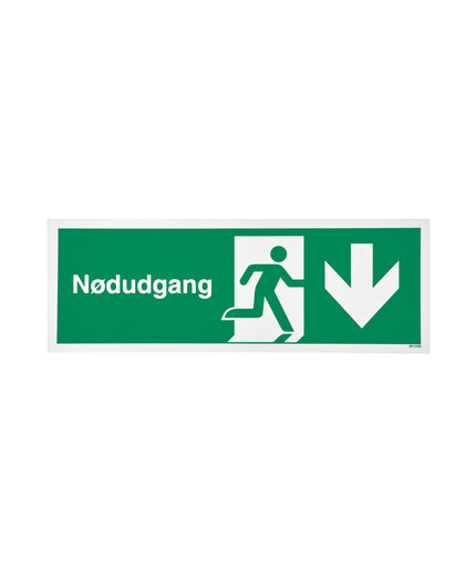 Skilt flugtvej Efterlys. Pil ned 105x297 mm